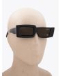 Kuboraum Mask X11 Hybrid-Frame Sunglasses Black Shine with mannequin three-quarter right view