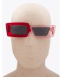 Kuboraum Mask X11 Hybrid-Frame Sunglasses Red/Coral Neon with mannequin front view