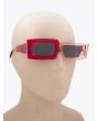 Kuboraum Mask X11 Hybrid-Frame Sunglasses Red/Coral Neon with mannequin three-quarter right view