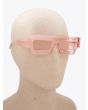 Kuboraum Mask X12 Cat-Eye Sunglasses Pink with mannequin three-quarter  right view