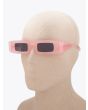 Kuboraum X5 Rectangular-Frame Sunglasses Pink with mannequin three-quarter left view