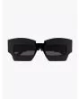 Kuboraum Mask X6 Cat-Eye Sunglasses Black Shine frame with temple folded front view