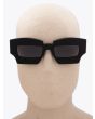 Kuboraum Mask X6 Cat-Eye Sunglasses Black Shine with mannequin front view