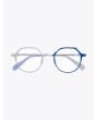 Masahiromaruyama Twist MM-0039 No.3 Optical Glasses Silver / Blue Front View