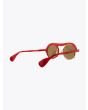Masahiromaruyama Monocle MM-0051 No.3 Sunglasses Marble Red / Gold Three-quarter Back View