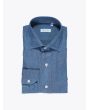 Salvatore Piccolo Slim Fit Collar PC Open Cotton Chambray Shirt Blue