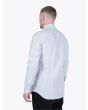 Salvatore Piccolo Slim Fit Collar PC-Open Striped Blue Cotton Oxford Shirt White Back Three-quarter