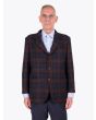 Salvatore Piccolo Unstructured Wool Blazer Prince of Wales Checked Brown / Navy Blue 1