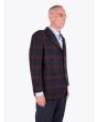 Salvatore Piccolo Unstructured Wool Blazer Prince of Wales Checked Brown / Navy Blue 2