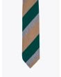 Salvatore Piccolo Ties Striped Wool and Silk Green / Camel 2