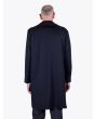 Salvatore Piccolo Duster Coat in Navy Blue Wool Back View