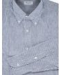 Salvatore Piccolo Slim Fit Button Down Striped Oxford Shirt Indigo 5