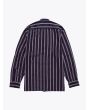 Salvatore Piccolo Grandad-Collar Shirt Striped Navy Blue 4