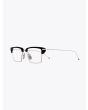 TB422 optical glasses - Thom Browne wayfarer silver/navy front view three-quarter
