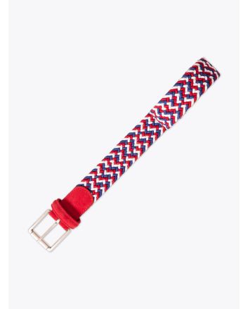Anderson's AF2984 Elastic Woven Belt White/Red/Blue Front View 1