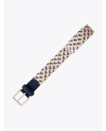 Anderson's AF2984 Elastic Woven Belt Blue/Gold/Pink/Gray Front View 1