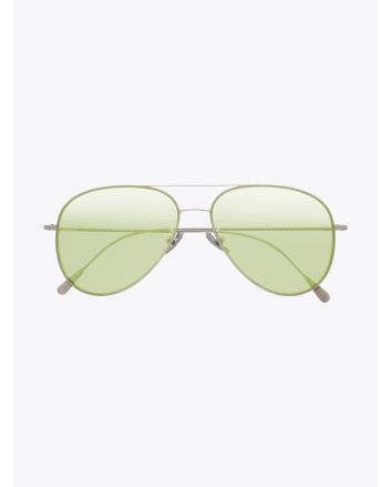 Cutler and Gross 1266 Aviator Sunglasses Palladium Plated with Pale Green Lens 1