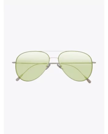Cutler and Gross 1266 Aviator Sunglasses Palladium Plated with Pale Green Lens 1