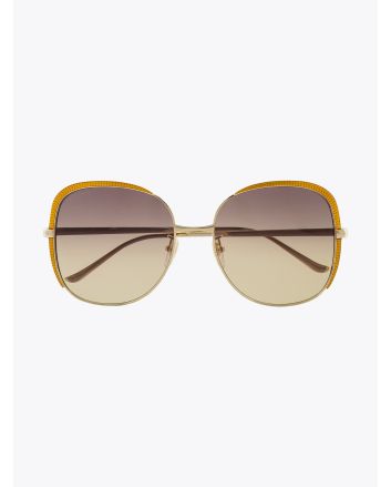 Gucci Squared Shape Sunglasses Gold / Gold 002 1