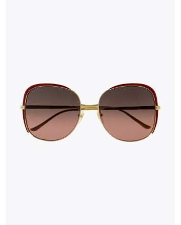 Gucci Squared Shape Sunglasses Gold / Gold 003 1