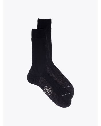 Gallo Ribbed Cotton Short Socks Black 1