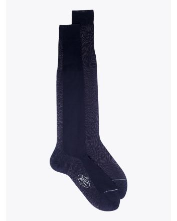 Gallo Plain Cotton Long Socks Navy Blue 1
