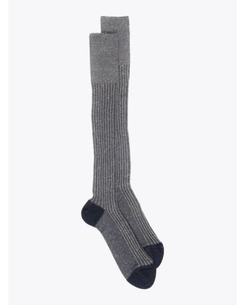 Gallo Long Socks Twin Ribbed Cotton Navy Blue 1