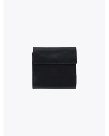 Il Bisonte C0455 Vintage Cowhide Leather Wallet Black Front