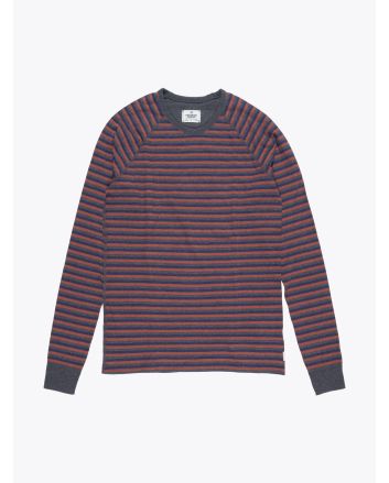 Reigning Champ Long Sleeve Striped Tee Charcoal - E35 SHOP