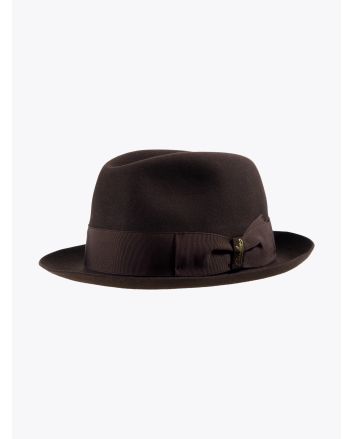 Borsalino Alessandria Trilby Hat Dark Brown - E35 SHOP