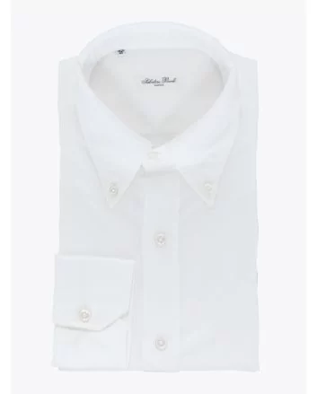 Salvatore Piccolo Shirt Button-Down Oxford 120 White - E35 SHOP