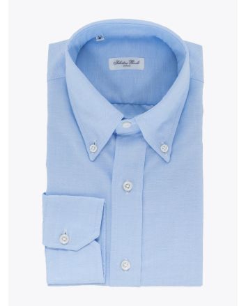 Salvatore Piccolo Shirt Button-Down Oxford 120 Blue - E35 SHOP