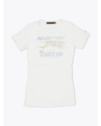 Johnson Motors Inc "Deadly Fast" Women's T-Shirt Ecru Front View