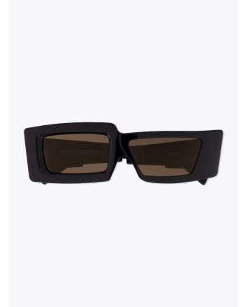 Kuboraum Mask X11 Hybrid-Frame Sunglasses Black Shine frame with temples folded front view
