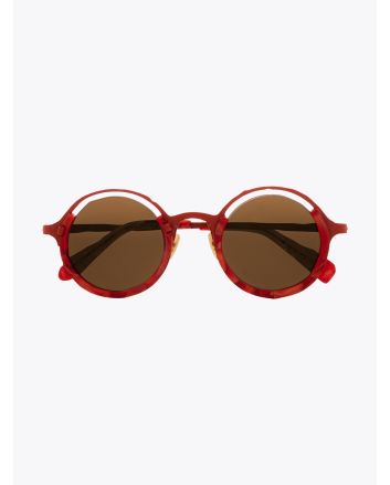 Masahiromaruyama Monocle MM-0053 No.3 Sunglasses Marble Red / Red Front View