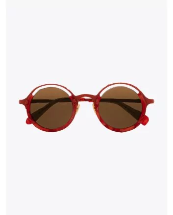 Masahiromaruyama Monocle MM-0053 No.3 Sunglasses Marble Red / Red Front View