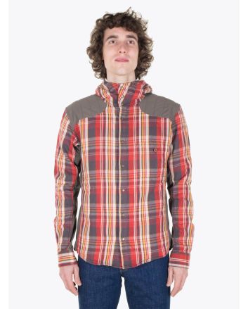 Pedaled Christopher Pedalling Hooded Shirt Red Check Full View 