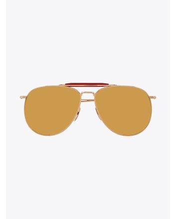 Thom Browne TB-015 Aviator Sunglasses Gold  Front View