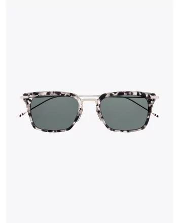 Thom Browne TB-916 Angular Sunglasses Grey Tortoise / Silver Front View