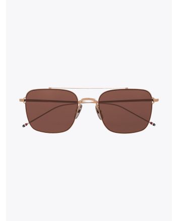 TB-120 Sunglasses - Thom Browne aviator metal gold/silver front view