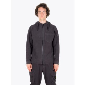 Stone Island 62940 Hooded Full-Zip Sweatshirt Dark Grey 1