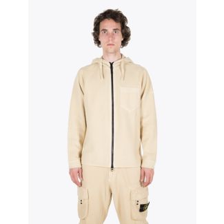 Stone Island 62940 Hooded Full-Zip Sweatshirt Natural Beige 1