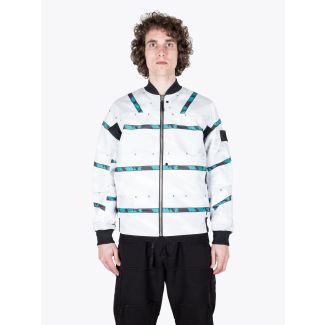Stone Island Shadow Project 40812 DPM Chinè Jaquard Bomber Jacket White 1