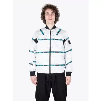 Stone Island Shadow Project 40812 DPM Chinè Jaquard Bomber Jacket White 1