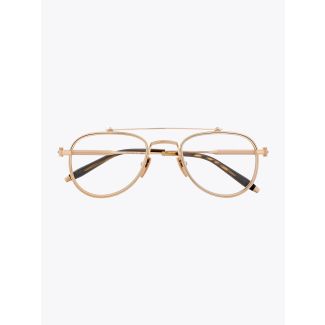 Akoni Calisto Aviator-Style White Gold Glasses Front View