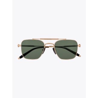 Akoni Sunglasses Europa Aviator-Style White Gold Front View