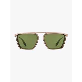 Akoni Sunglasses Ulysses Aviator White Gold/Olive front view