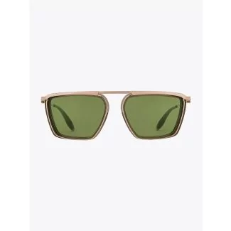 Akoni Sunglasses Ulysses Aviator White Gold/Olive front view