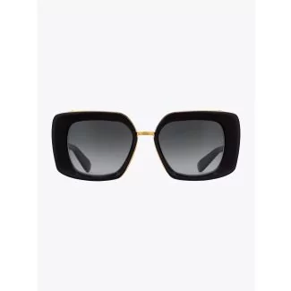 Akoni Sunglasses Virgo Square Black/Yellow Gold front view