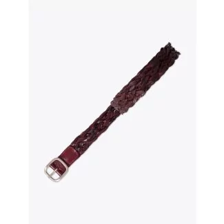 Anderson's Woven Leather Belt Oxblood Front View